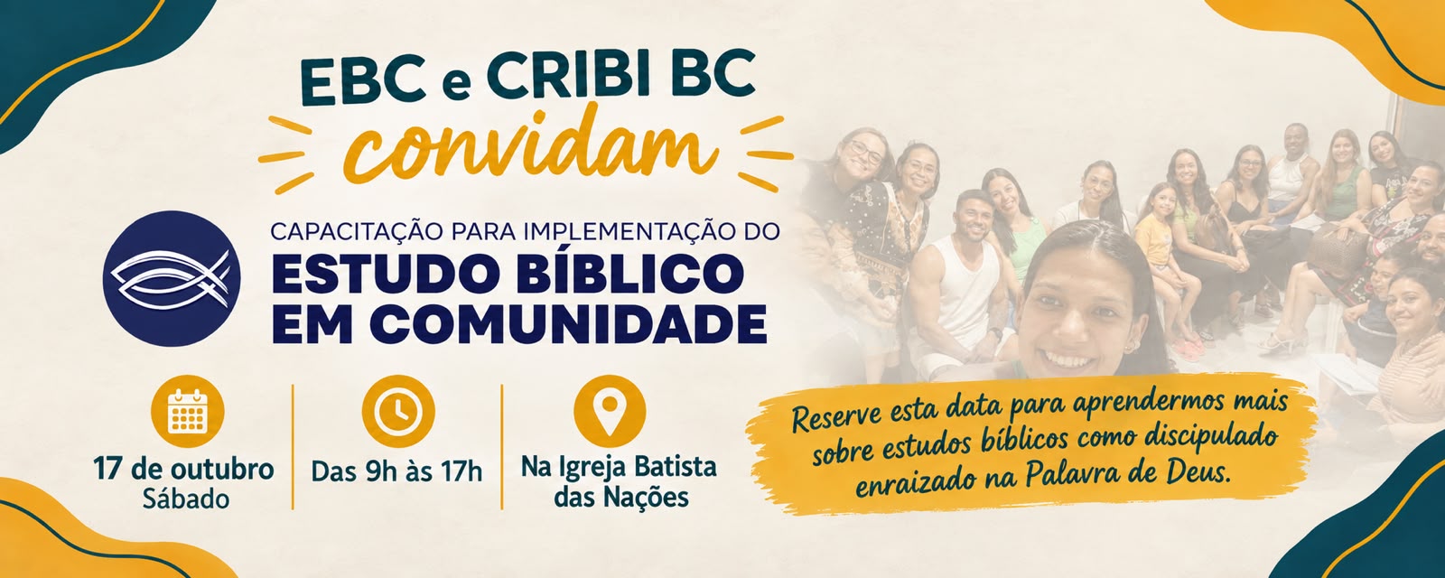 EBC e CRIBI BC convidam para capacitação de Estudo Bíblico em Comunidade